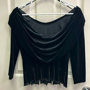 Holiday black velvet top